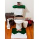 Christmas Snowman Toilet Seat Cover and Rug Set